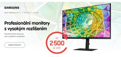 Až 2 500 Kč zpět na monitor Samsung
