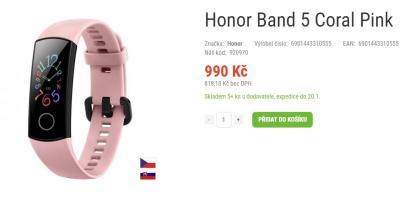 Honor band 5 skladem na Patro.cz