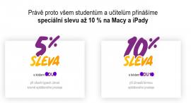 5 % nebo 10 % slevy pro studenty na Macy a IPady