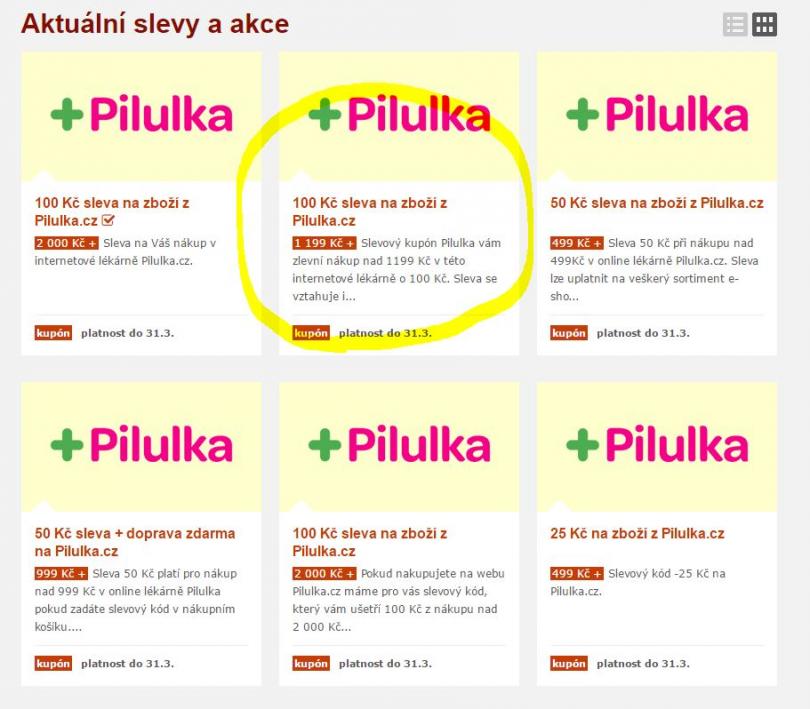 Pilulka.cz slevový kupón