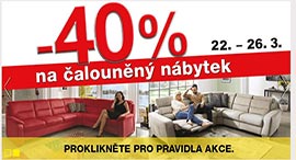 Čalouněný nábytek - 40 %