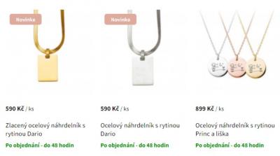 Možnost personalisace šperků