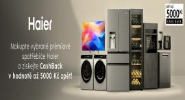 Získejte cashback až 5 000 Kč za nákup spotřebičů Haier