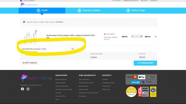 Student-Eshop slevové kupóny a slevové kódy