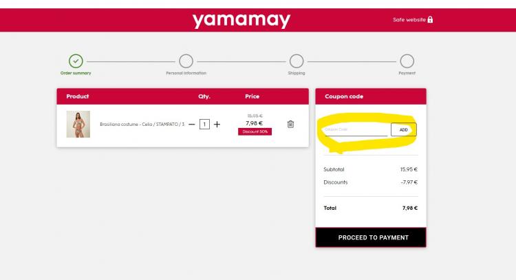 Yamamay slevové kupóny a slevové kódy