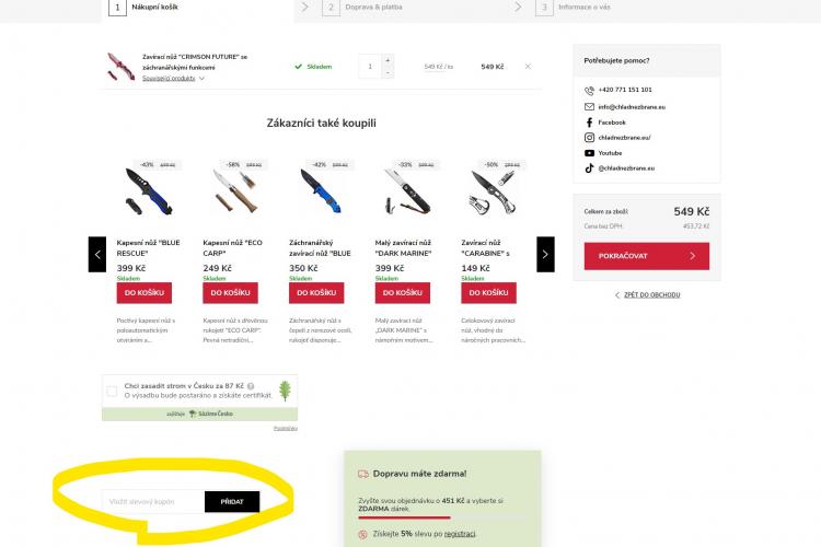 Chladnezbrane slevové kupóny a slevové kódy