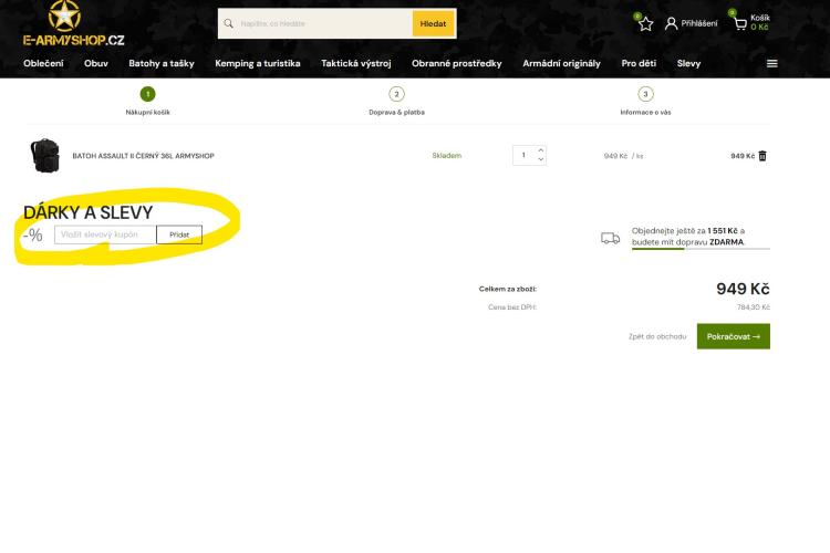 E-Armyshop slevové kupóny a slevové kódy