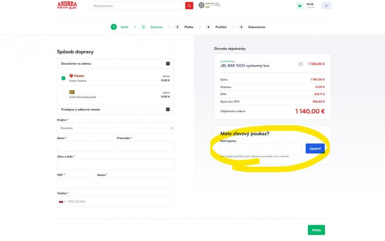 Andreashop-Sala zľavové kódy a zľavové kupóny