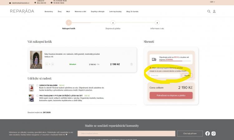 Reparada slevové kupóny a slevové kódy