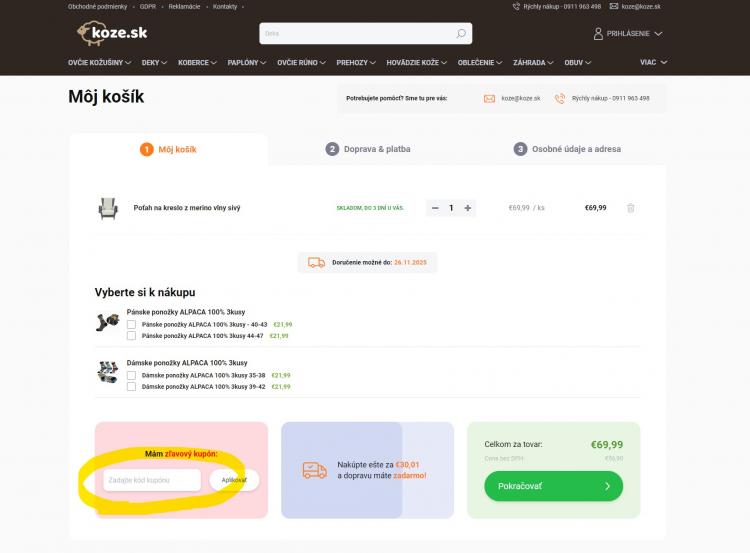 Koze zľavové kódy a zľavové kupóny