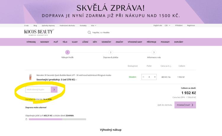 Kocosbeauty slevové kupóny a slevové kódy