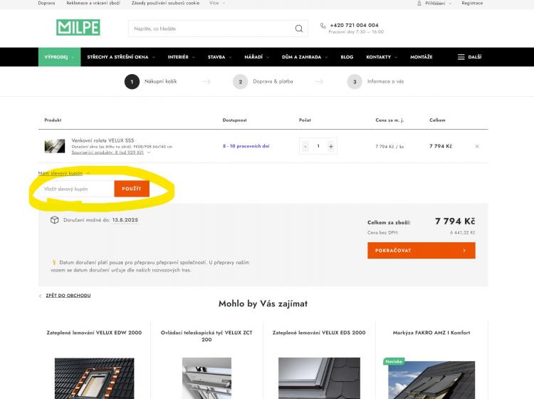 Milpe slevové kupóny a slevové kódy