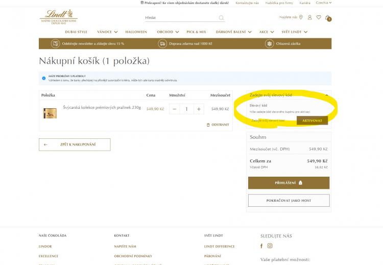 Lindt slevové kupóny a slevové kódy