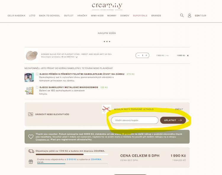 Creammy slevové kupóny a slevové kódy